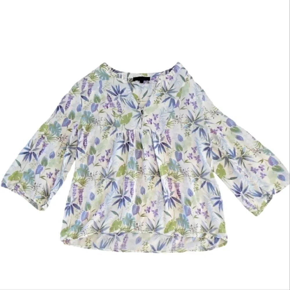 EC RACHEL ROY PEASANT TOP W/ FLOWERS AND LEAVES SZ.XL